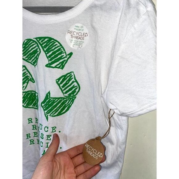 NWT Reduce Reuse Recycle Cropped Shirt - Picture 4 of 5
